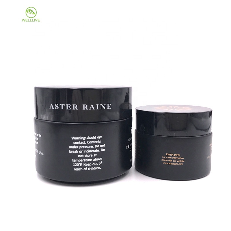 Luxury 5g 10g 15g 20g 30g 50g 100g matte black clear glass jar for sale personal care cream