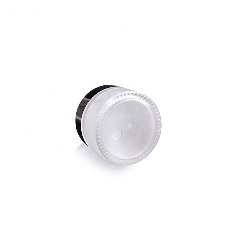 Luxury 5g 10g 15g 20g 30g 50g 60g 100g frosted clear eye face cream packaging empty glass mask jar with black lid