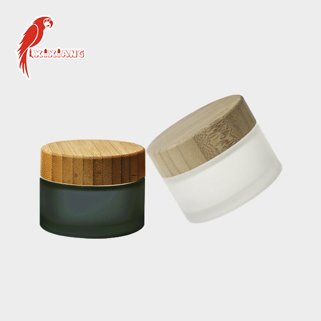 Luxury 5g 10g 15g 30g 50g 60g 100g CBD cosmetic glass cream bamboo container jar with wooden cap