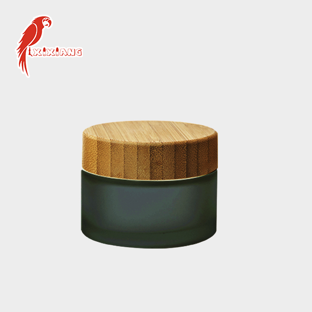 Luxury 5g 10g 15g 30g 50g 60g 100g CBD cosmetic glass cream bamboo container jar with wooden cap
