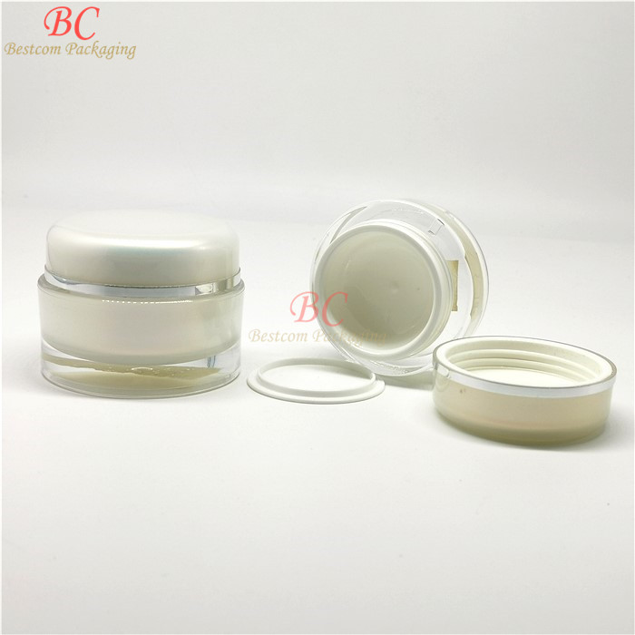 Luxury 5g 6g 15g 30g 50g 100g white cosmetic jar container pot,face cream jar acrylic jar