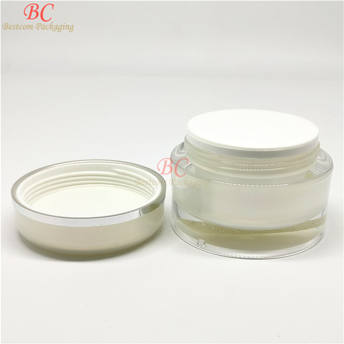Luxury 5g 6g 15g 30g 50g 100g white cosmetic jar container pot,face cream jar acrylic jar