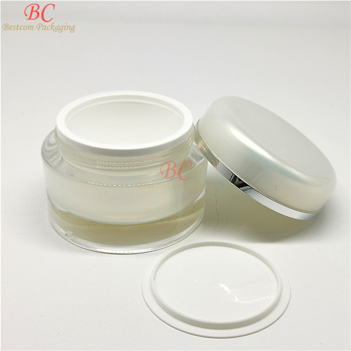 Luxury 5g 6g 15g 30g 50g 100g white cosmetic jar container pot,face cream jar acrylic jar