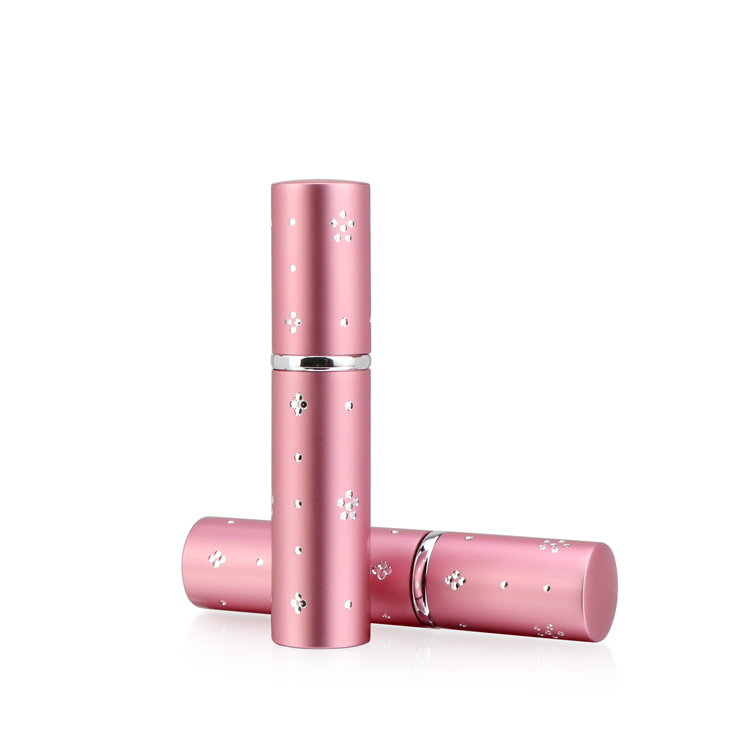 Luxury 5ml 10ml 1/2 Ounce Small Empty Round Fine Mist Pump Pink Spray Glass Perfume Bottle For Spray With Lids