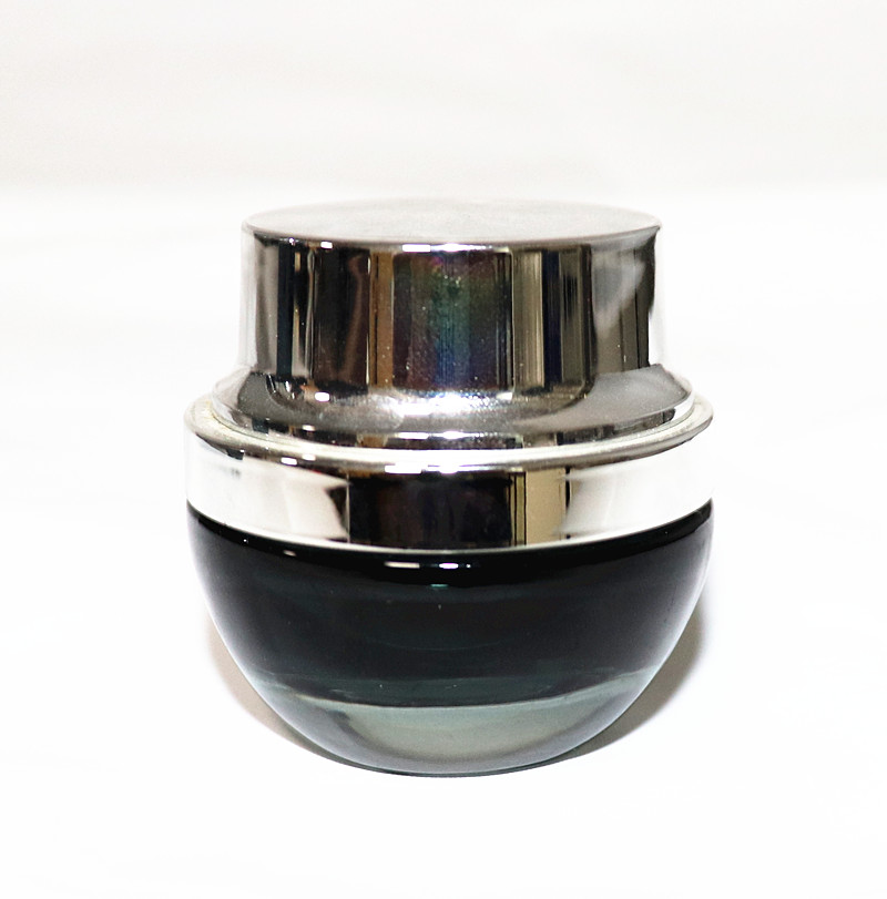 Luxury 5ml 10ml 15ml 1oz 2oz 3oz 100ml cream container opaque wide mouth black apothecary glass jar