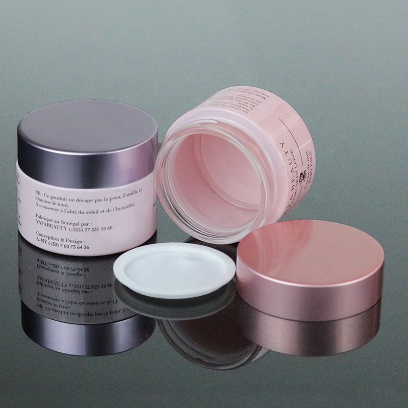 Luxury 5ml 10ml 15ml 20ml 30ml 50ml concentrate glass jar packaging with pink purple lid (GJM61)