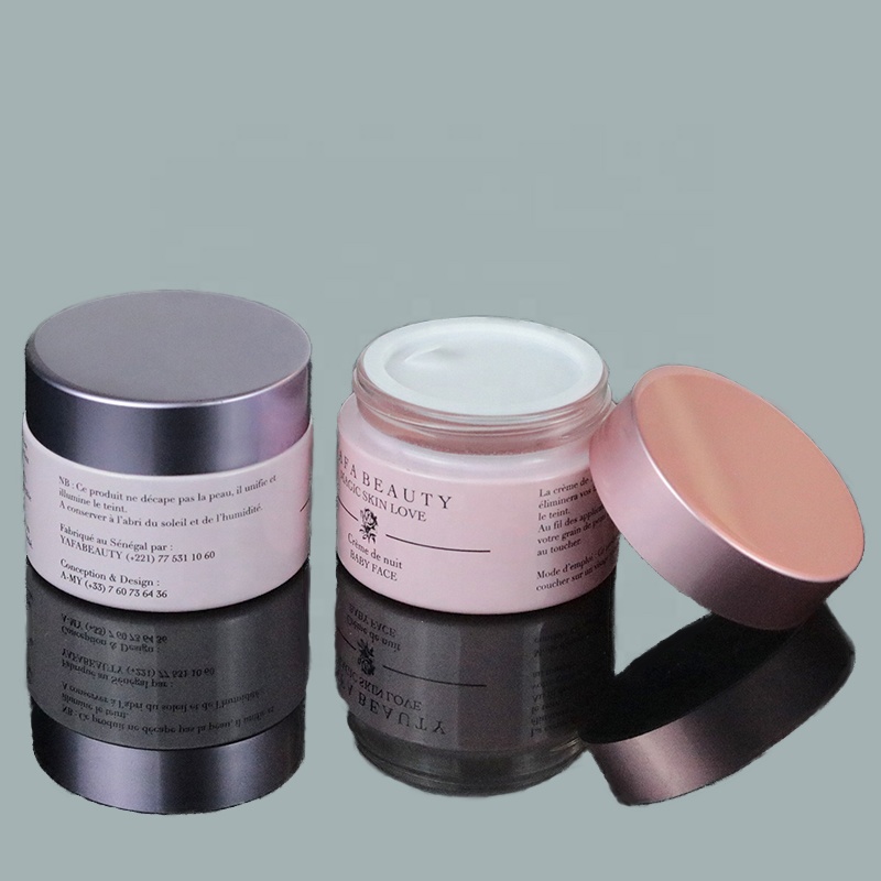 Luxury 5ml 10ml 15ml 20ml 30ml 50ml concentrate glass jar packaging with pink purple lid (GJM61)