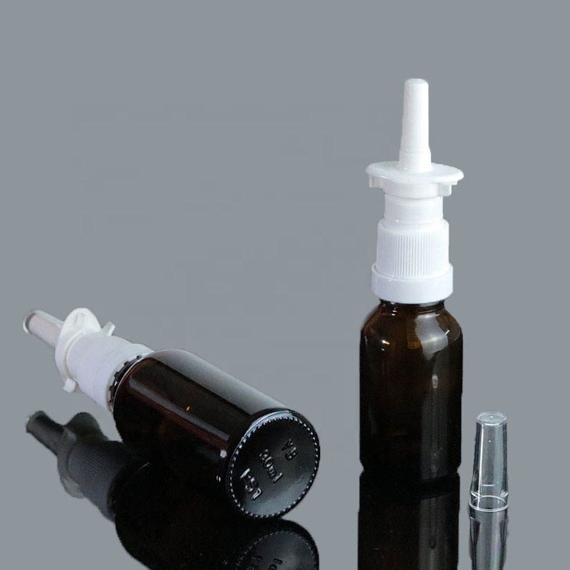 Luxury 5ml 10ml 15ml 20ml 30ml Amber Glass Spray Bottle With Nasal Spray (GRA34)