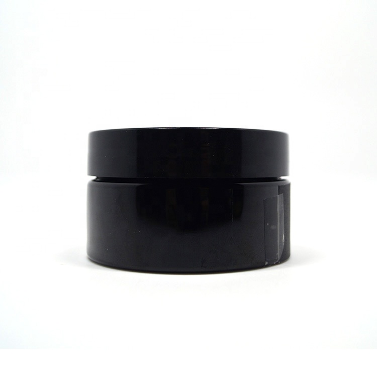 Luxury 5ml 10ml 15ml  30ml cream container opaque wide mouth  glass jar black