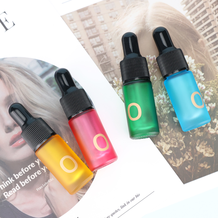 Luxury 5ml 10ml essential oil bottle black green clear cosmetic bottle with dropper