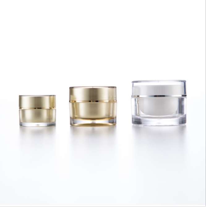 Luxury 5ml 15ml 20ml Cosmetic Packing Gold and Silver Empty Acrylic Cream Jar