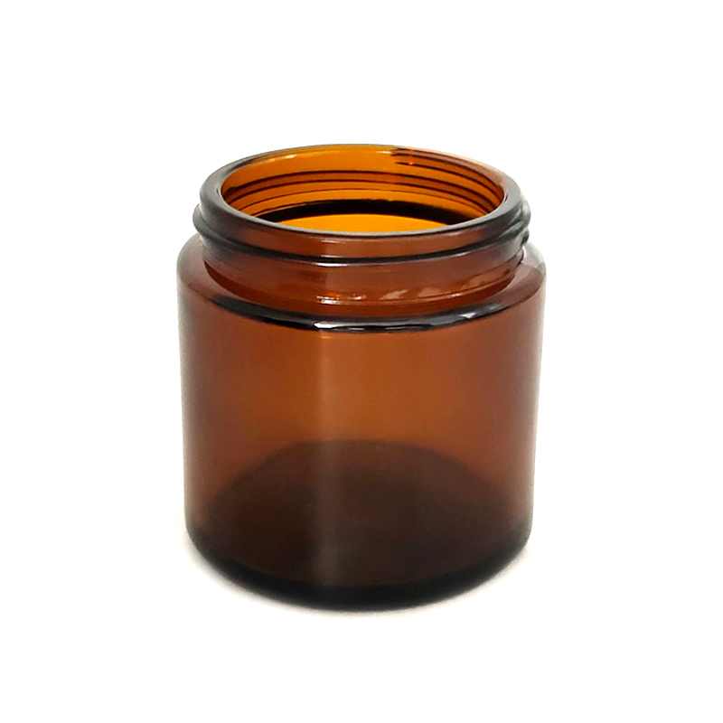 Luxury 60ml 2oz custom color amber candle holder empty candle glass jar with black silver gold metal aluminum lid