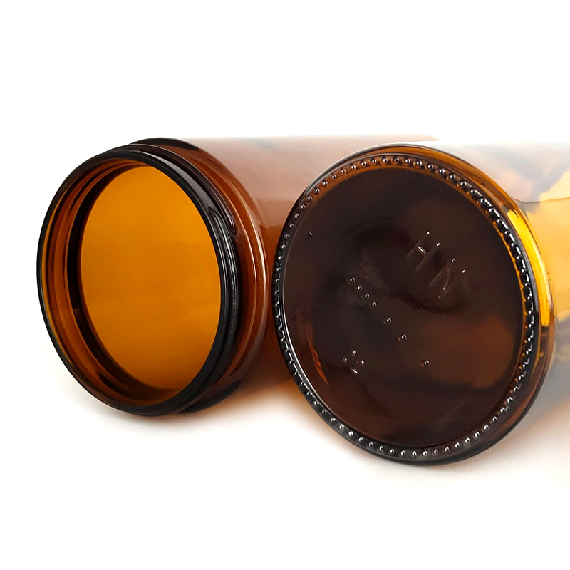 Luxury 60ml 2oz custom color amber candle holder empty candle glass jar with black silver gold metal aluminum lid