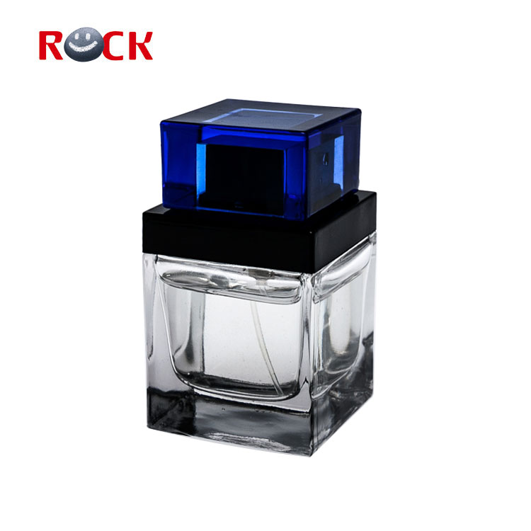 Luxury 68ml unique rectangular perfume bottle glass