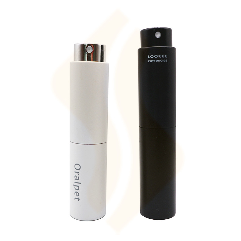 Luxury 8ml 10ml Matte Frosted Black White Aluminum Twist Up Perfume Atomizer with Screen Printing