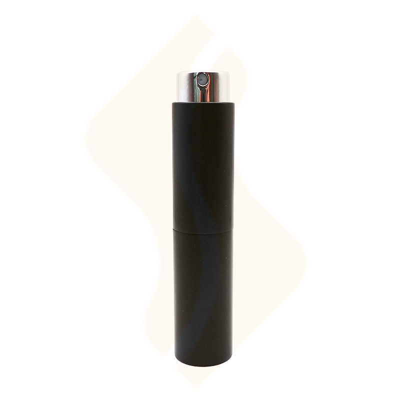 Luxury 8ml 10ml Matte Frosted Black White Aluminum Twist Up Perfume Atomizer with Screen Printing