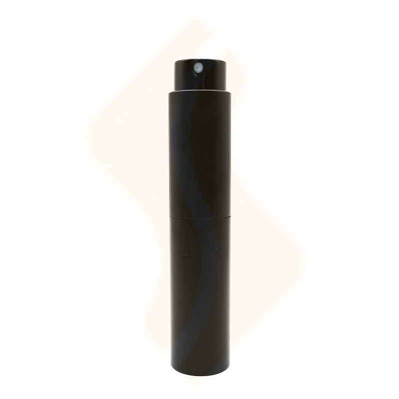 Luxury 8ml 10ml Matte Frosted Black White Aluminum Twist Up Perfume Atomizer with Screen Printing
