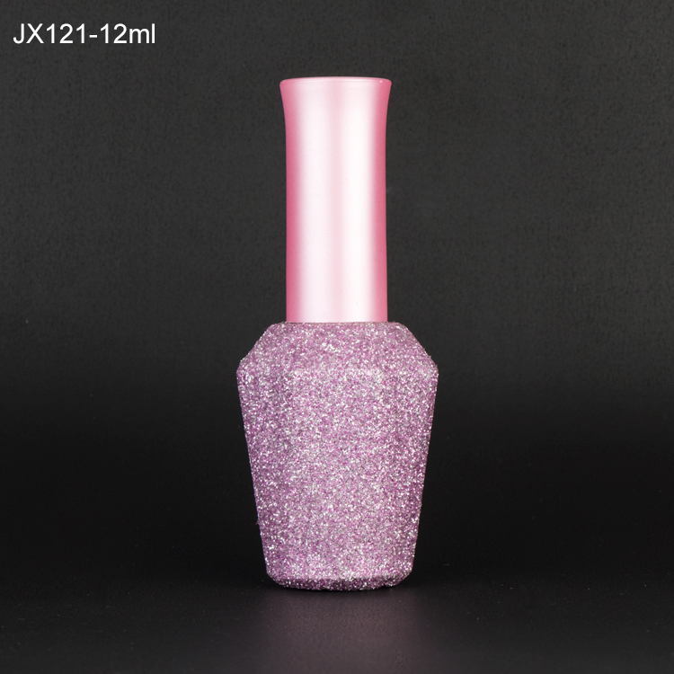Luxury 9ml 10ml 12ml 14ml design your own pink heart shape color coated cute gel nail polish bottle for nail polish