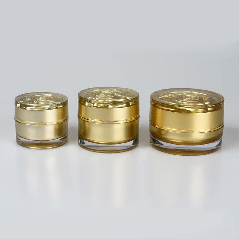 Luxury Acrylic Containers 10ml 15ml 30ml White Red Gold Pink Plastic Acrylic Cream Jar with Rose Lid