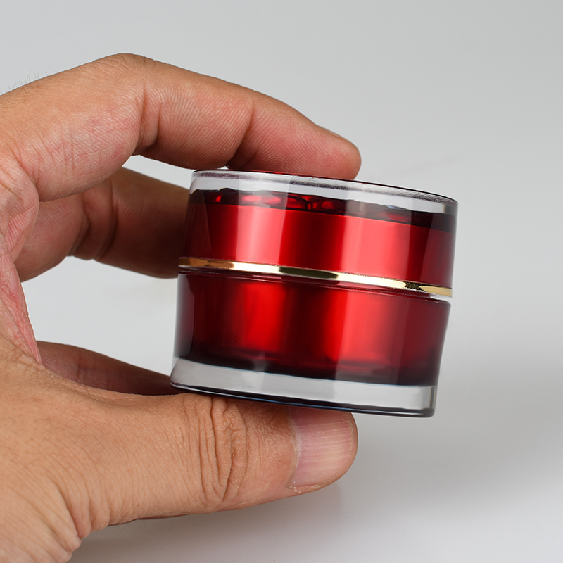 Luxury Acrylic Containers 10ml 15ml 30ml White Red Gold Pink Plastic Acrylic Cream Jar with Rose Lid