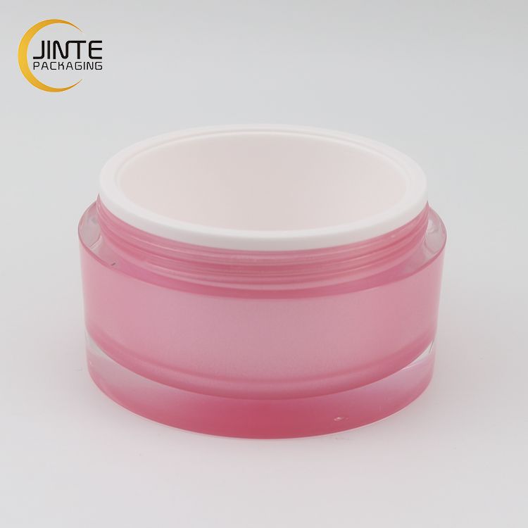 Luxury Acrylic Cream Jar With White Inner PP Pink Bottle 100ml 200ml