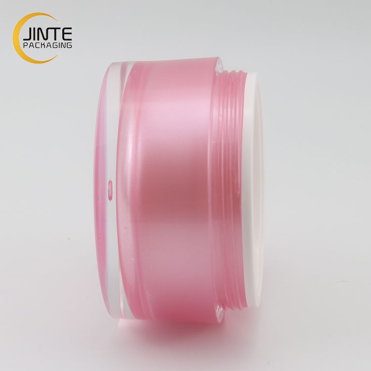 Luxury Acrylic Cream Jar With White Inner PP Pink Bottle 100ml 200ml