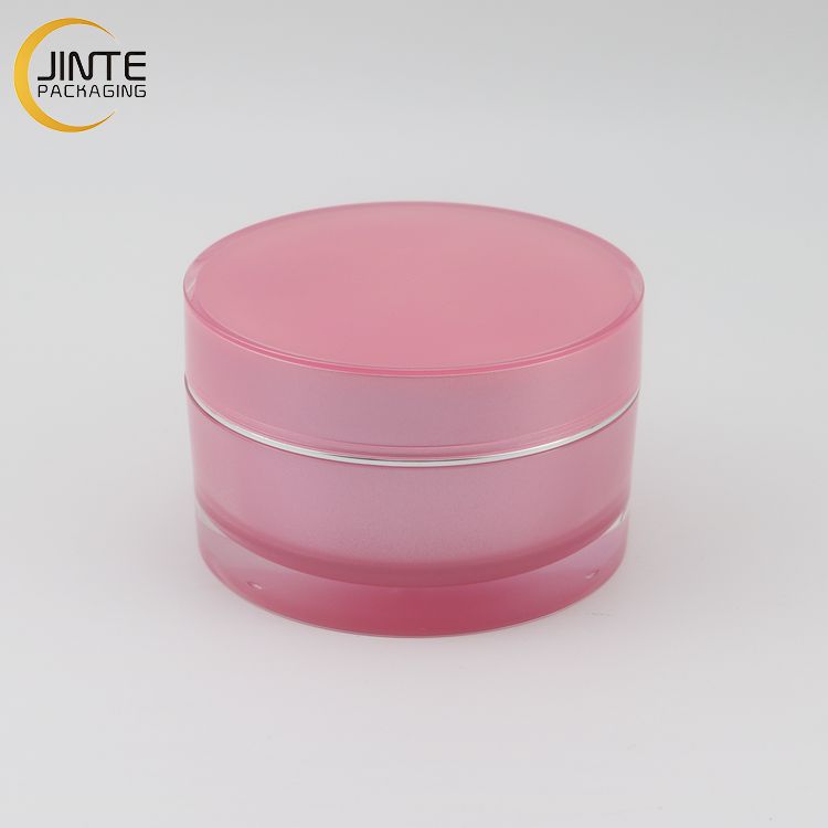 Luxury Acrylic Cream Jar With White Inner PP Pink Bottle 100ml 200ml