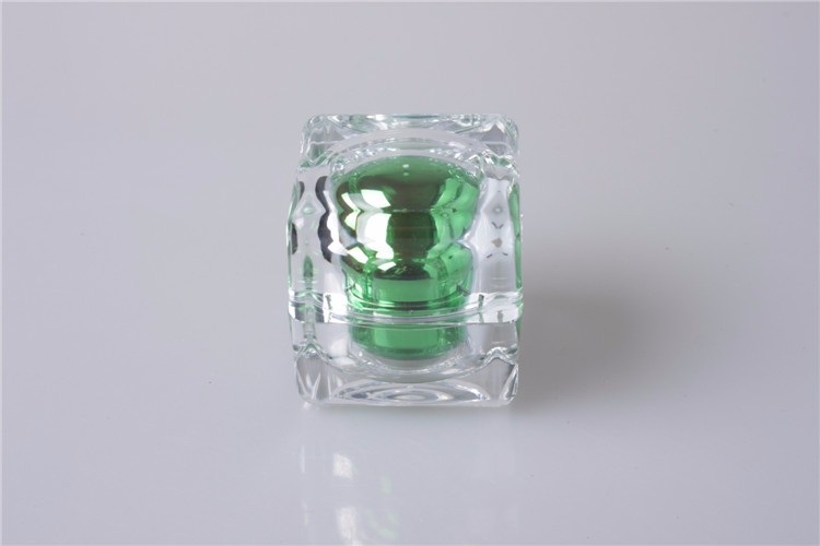 Luxury Acrylic Gold Cosmetic Square Cosmetic Packaging Face Cream Jars 50g