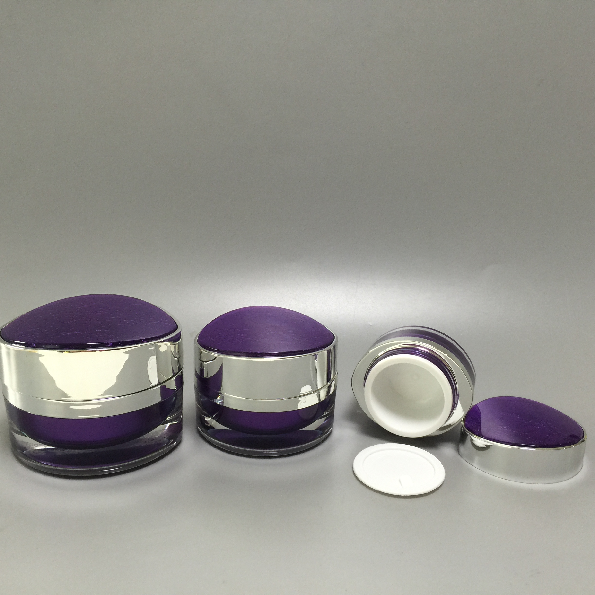 Luxury Acrylic Purple Plastic Cosmetic Day Cream Jar