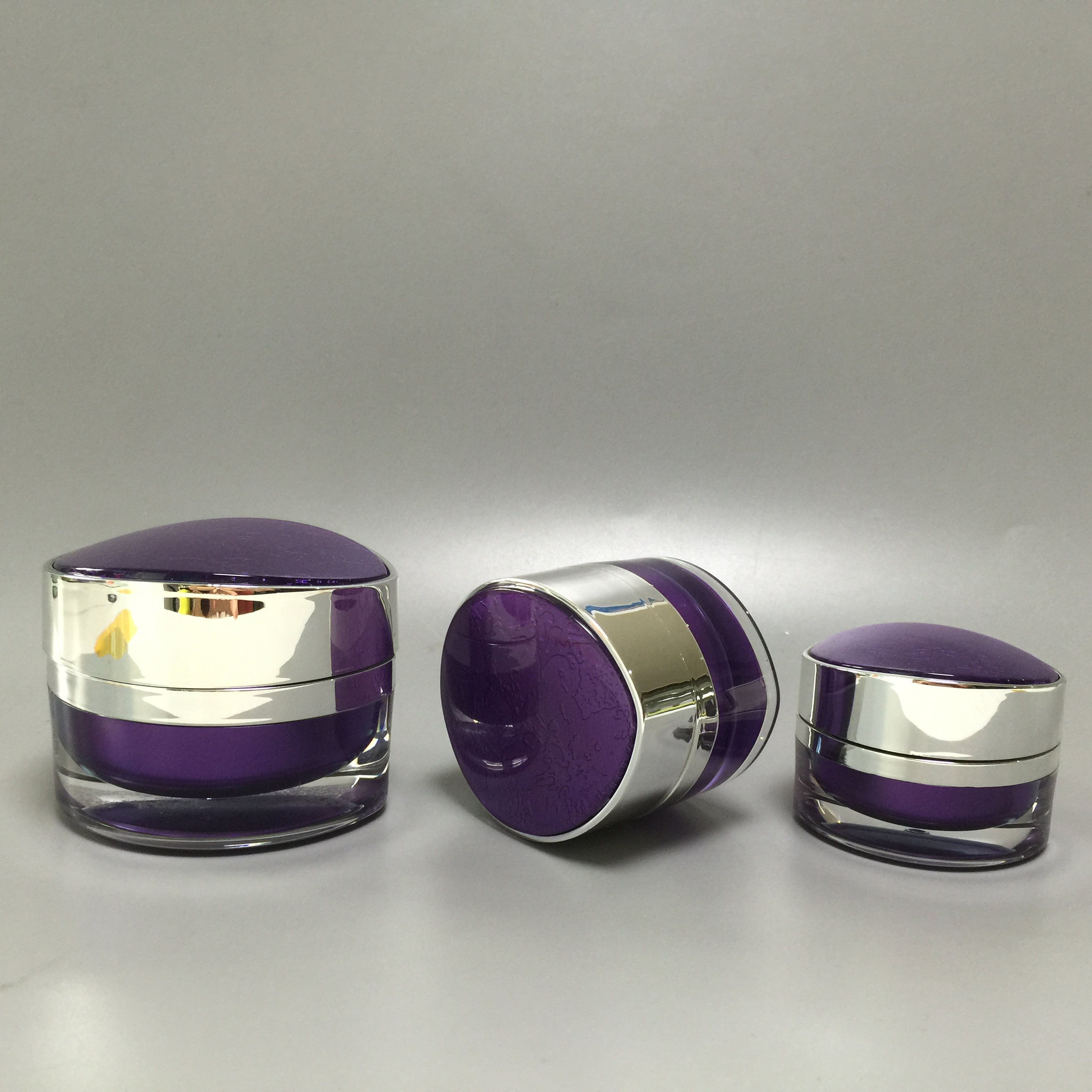 Luxury Acrylic Purple Plastic Cosmetic Day Cream Jar