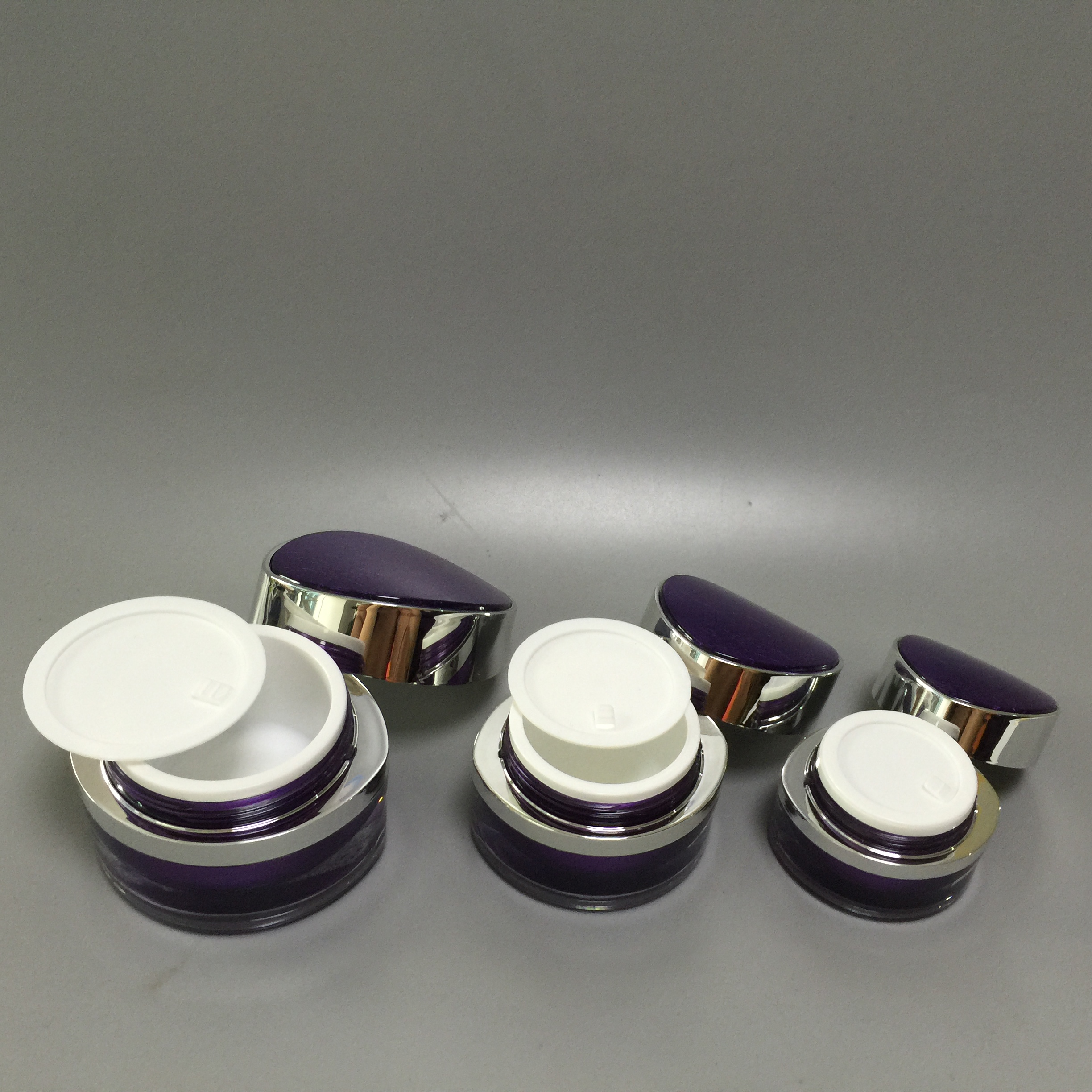 Luxury Acrylic Purple Plastic Cosmetic Day Cream Jar