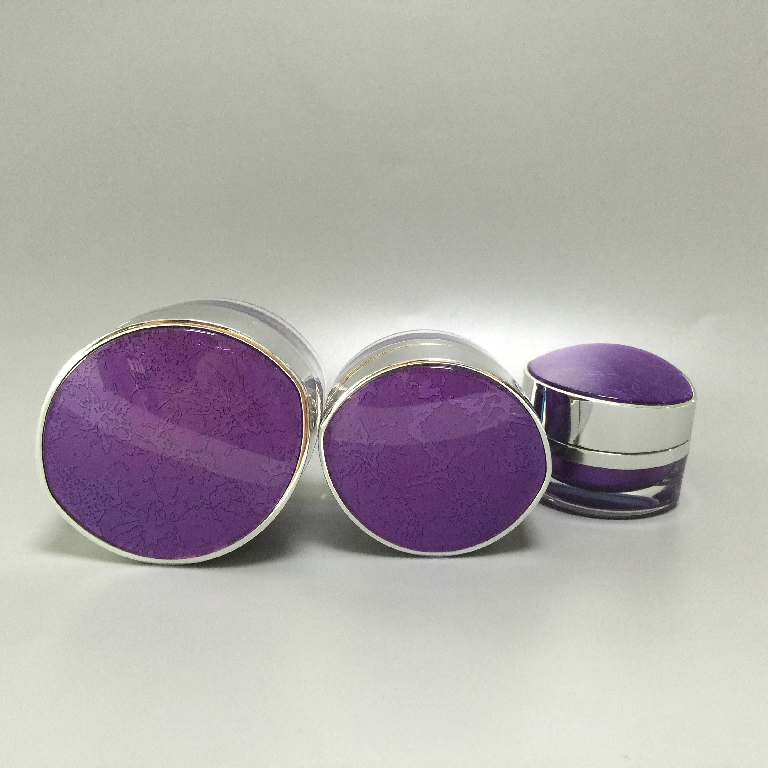 Luxury Acrylic Purple Plastic Cosmetic Day Cream Jar