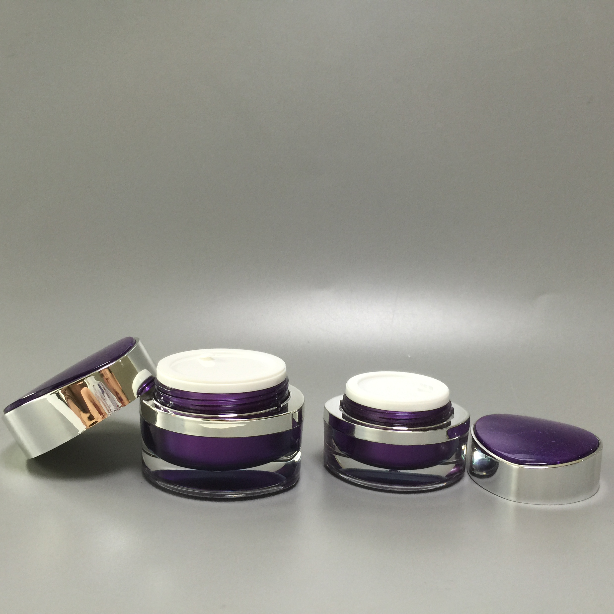 Luxury Acrylic Purple Plastic Cosmetic Day Cream Jar
