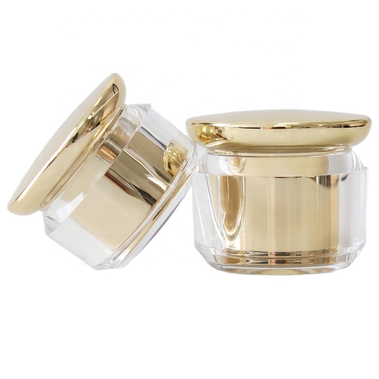 Luxury Acrylic double wall round plastic cosmetics face cream jar empty container