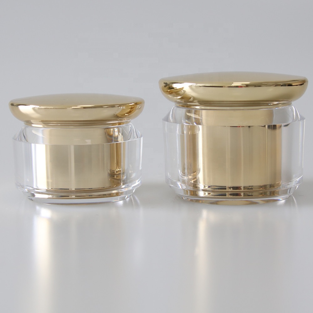 Luxury Acrylic double wall round plastic cosmetics face cream jar empty container