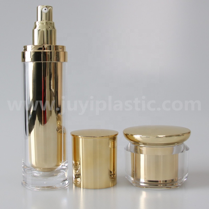 Luxury Acrylic double wall round plastic cosmetics face cream jar empty container