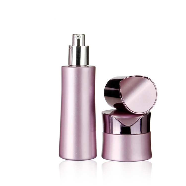 Luxury Alu Ceramic Glass Lotion Bottles customized Glass Cream Jars Cosmetic packaging Container Set