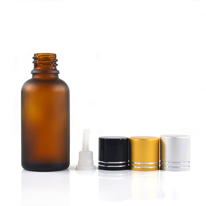 Luxury Amber Frosted 1oz 30ml Glass Dropper Bottle For Cosmetic Essential Oil 15ml 20ml 30ml 60ml