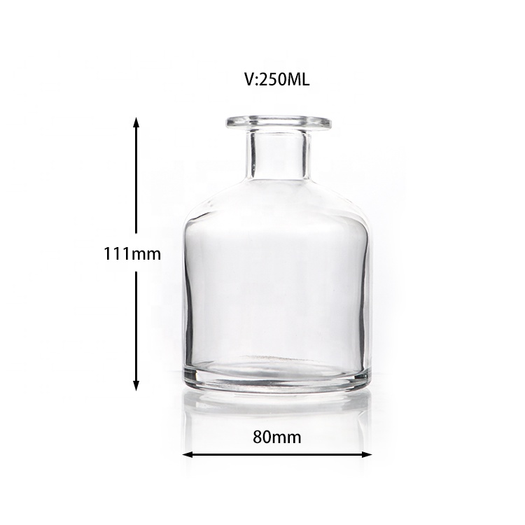 Luxury Beautiful Fashion 250ml Clear Amber Diffuser Bottle With Lid