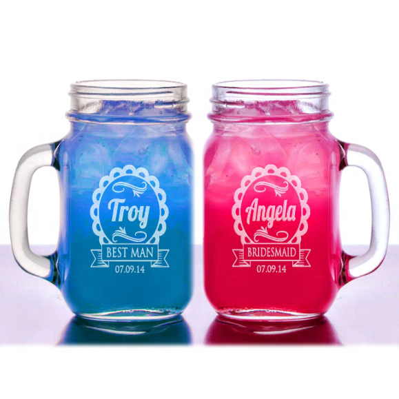 Luxury Big Empty 16oz glass mason jars with lid