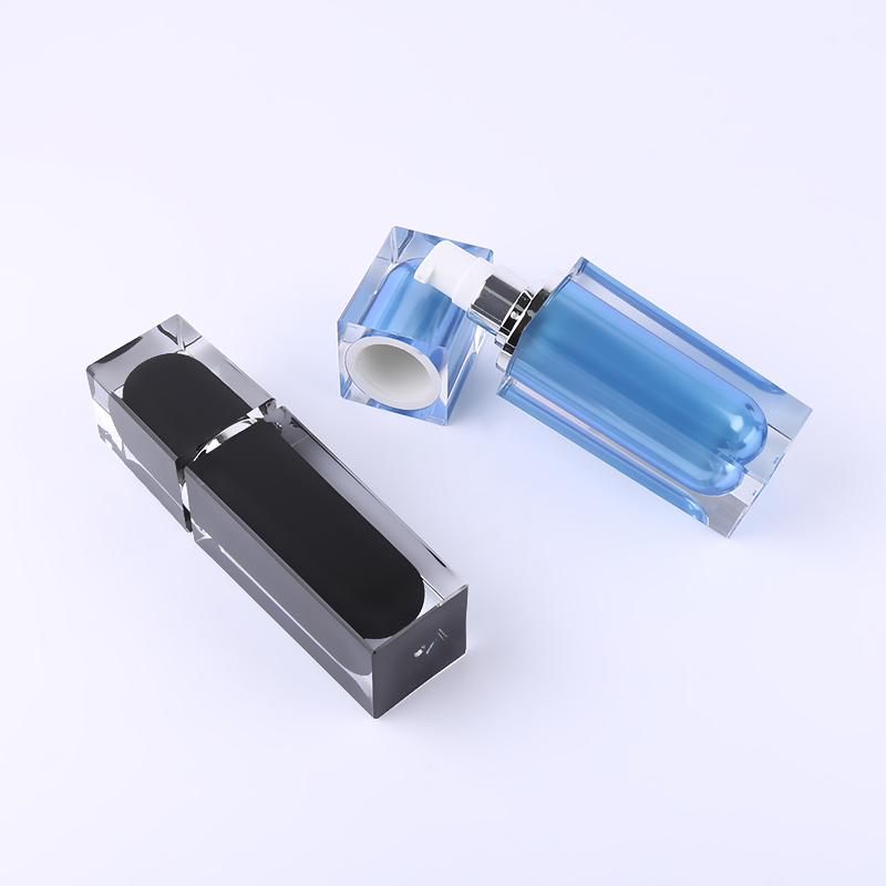 Luxury Black Clear Square Airless Vacuum Acrylic Serum Cosmetic Pump Lotion Frosted Cream Bottle