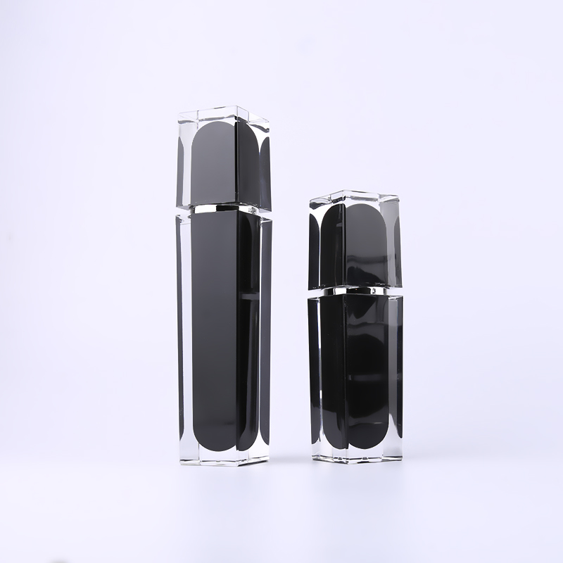 Luxury Black Clear Square Airless Vacuum Acrylic Serum Cosmetic Pump Lotion Frosted Cream Bottle