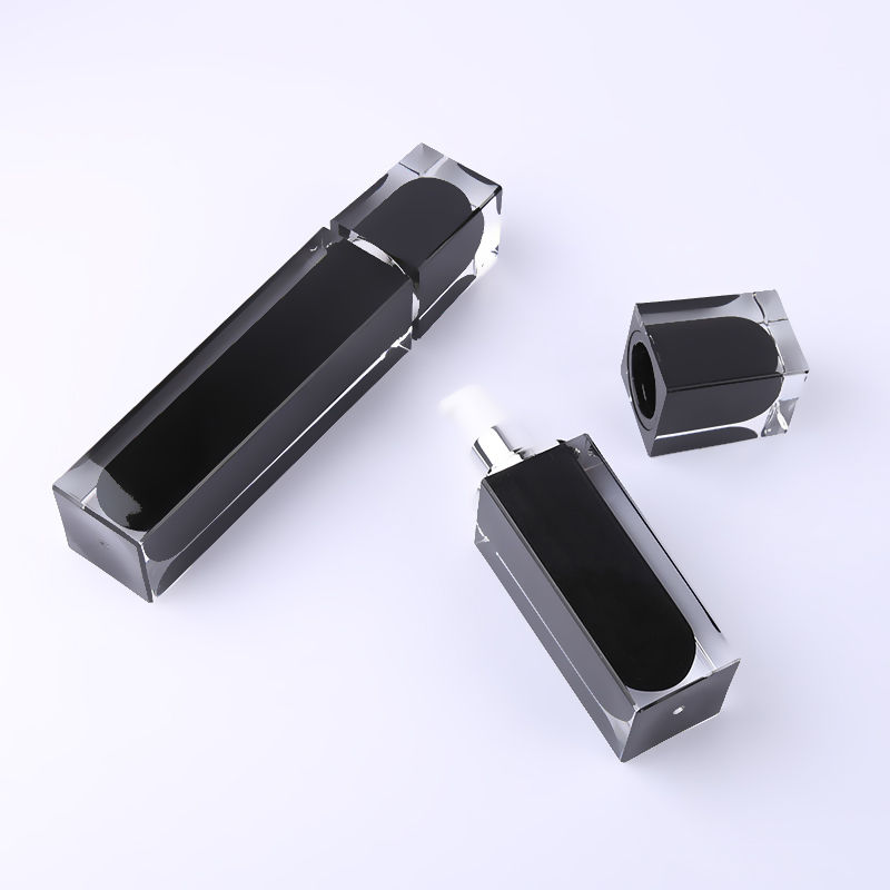 Luxury Black Clear Square Airless Vacuum Acrylic Serum Cosmetic Pump Lotion Frosted Cream Bottle