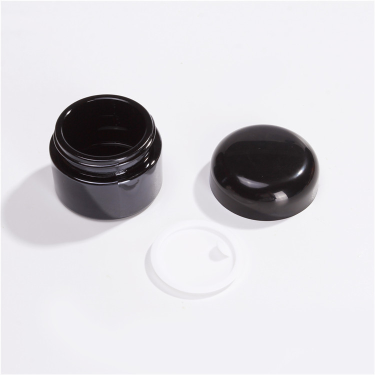 Luxury Black Cosmetic Glass Bottle Glass Cream jar 25ml 35ml 50ml
