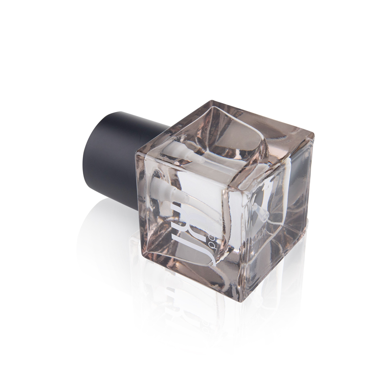 Luxury Clear 30ml 1oz Square Cosmetic Flat Liquid Bottle Foundation Serum Glass Bottle With Black Lotion Pump