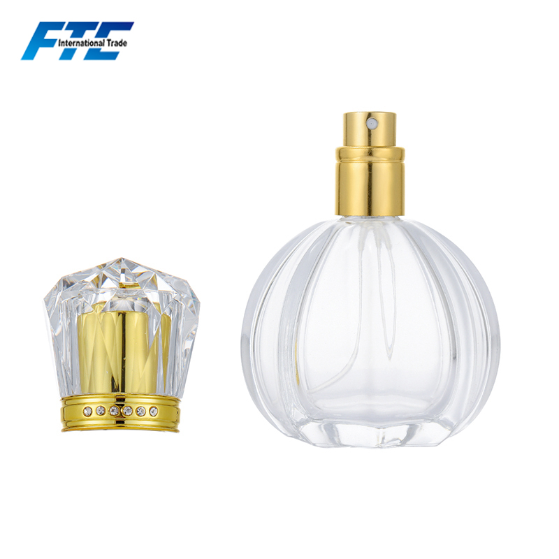 Luxury Clear Crystal Diamond Round Perfume Bottle 50ml