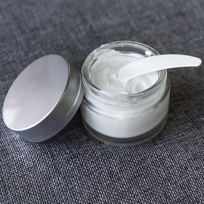 Luxury Clear Frosted Skin Care Packaging Cream Bottle Glass Skincare Packaging Cream Cosmetic Glass Jar