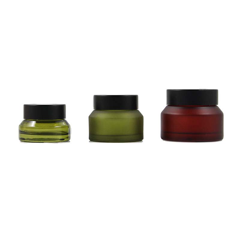 Luxury Clear Frosted Skin Care Packaging Cream Bottle Glass Skincare Packaging Cream Cosmetic Glass Jar