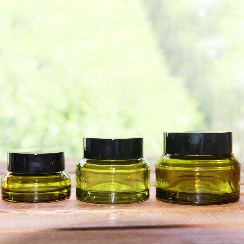 Luxury Clear Frosted Skin Care Packaging Cream Bottle Glass Skincare Packaging Cream Cosmetic Glass Jar