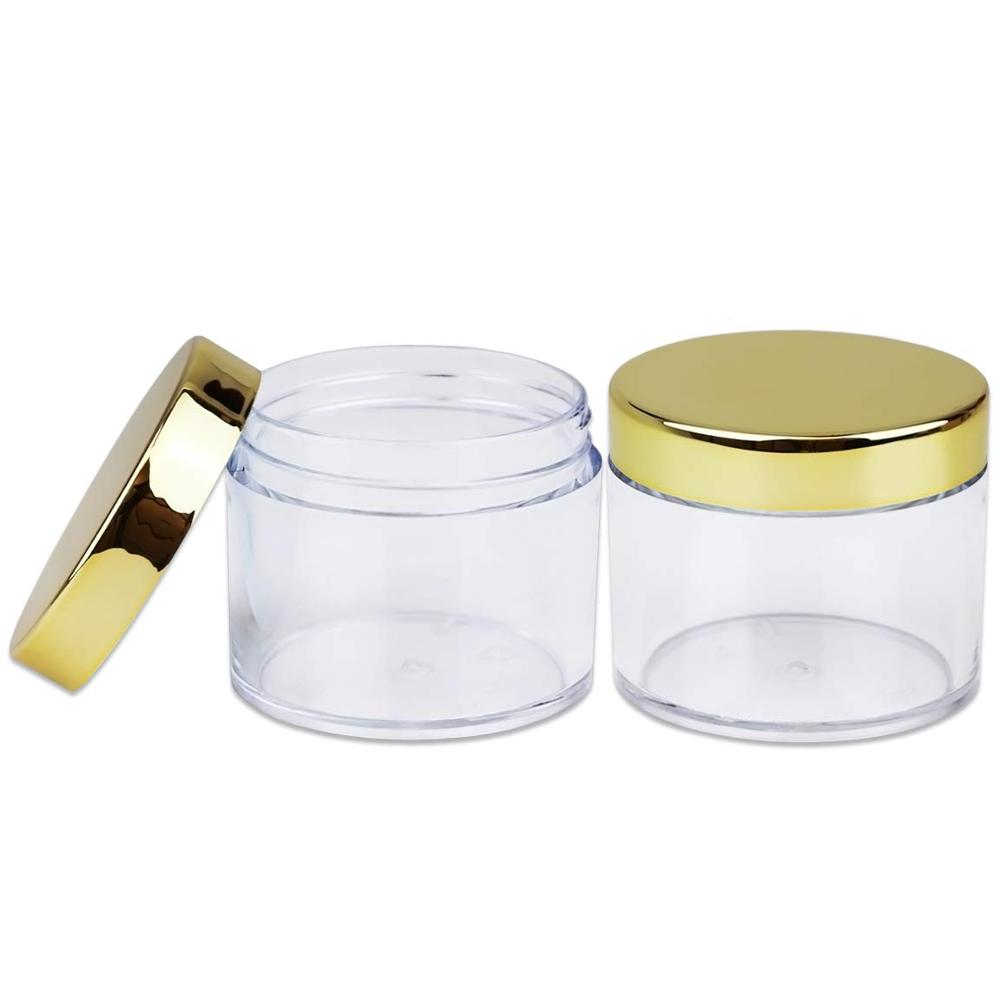 Luxury Clear PET Plastic Cosmetic Jar with Aluminum Lid for skincare Cream jar 250g 200g 150g 100g